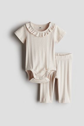 بادی بژ بچه گانه پنبه ای H&M - کد 925039247