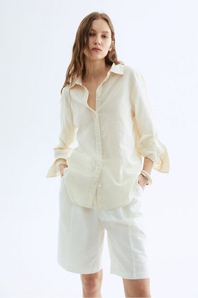 پیراهن بژ زنانه یقه پیراهنی H&M - کد 925039184