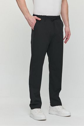 شلوار پارچه ای مشکی مردانه کش دار Polo State - کد 924438056
