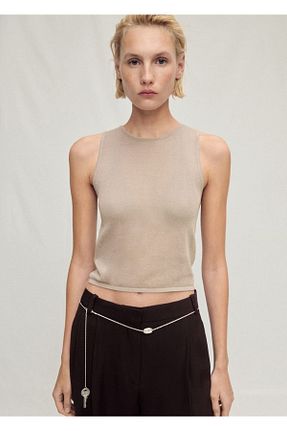 بلوز بژ زنانه ساده MANGO - کد 925041209