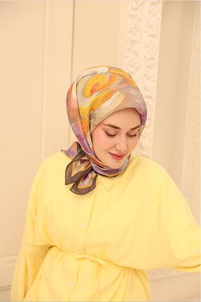روسری بنفش 90 x 90 Silk Home - کد 924462472