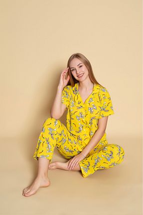 ست لباس راحتی طوسی زنانه طرح دار İNKO İÇ GİYİM - کد 924464746