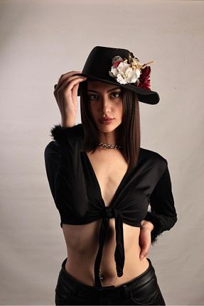 بلوز مشکی زنانه ساده MODA - کد 924494509