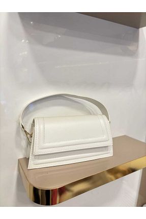 کیف دوشی سفید زنانه چرم مصنوعی Alina Bags - کد 924495087