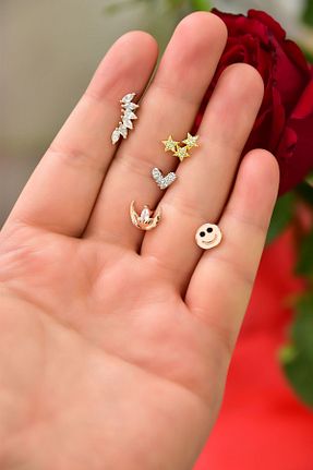 گوشواره استیل (فولاد) رنگی زنانه استیل (فولاد) Papatya Silver - کد 266019369