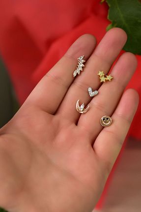 گوشواره استیل (فولاد) رنگی زنانه استیل (فولاد) Papatya Silver - کد 266019369