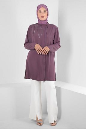 تونیک حجاب بنفش زنانه پلی استر Alvina - کد 803518746