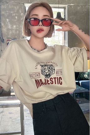 تیشرت بژ زنانه رگولار Trend Sizde - کد 806710948