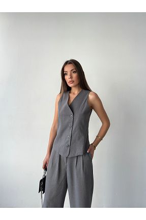 ست بالاتنه و پائین تنه طوسی زنانه بافتنی Somut istanbul - کد 924506624