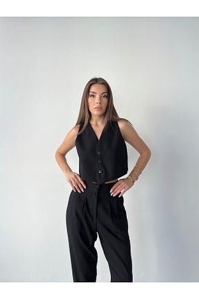 ست بالاتنه و پائین تنه مشکی زنانه بافتنی Somut istanbul - کد 924507358