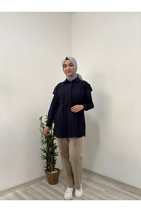 پیراهن حجاب سرمه ای زنانه Relaxed Marjita - کد 924507411
