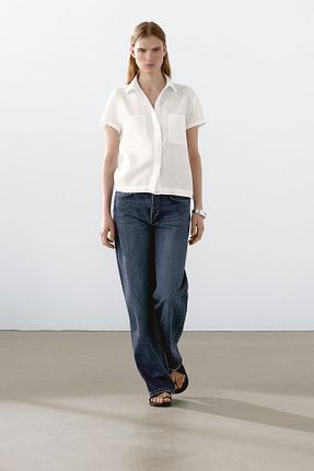 پیراهن سفید زنانه رگولار Massimo Dutti - کد 924528253