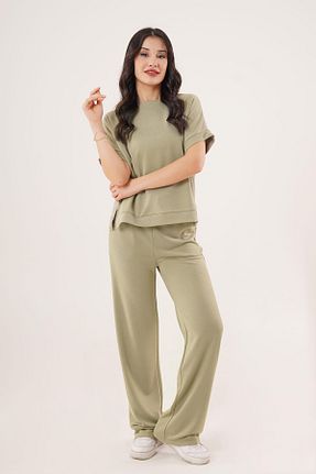 ست بالاتنه و پائین تنه خاکی زنانه بافتنی Hipo Trend - کد 924527172