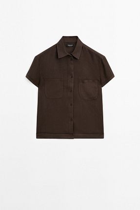 پیراهن قهوه ای زنانه رگولار Massimo Dutti - کد 924528300