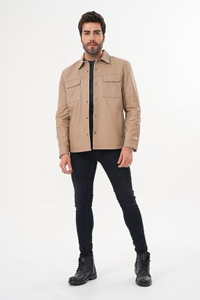 کاپشن بژ مردانه رگولار Metins Leather - کد 924535345