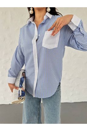 پیراهن آبی زنانه رگولار SUN STYLE - کد 893808799