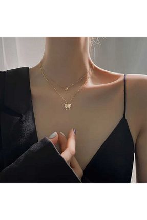 گردنبند جواهر طلائی زنانه سنگ FASHİON JEWELRY - کد 863511050