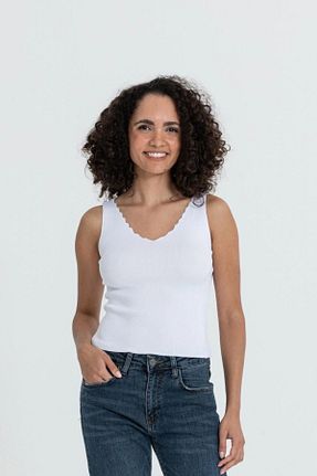 تیشرت سفید زنانه رگولار İLKCET MODA - کد 735224180