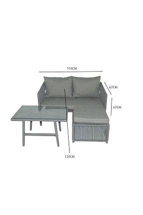 ست باغچه طوسی خیزران VAVRATTAN - کد 742430986