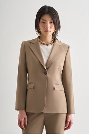 کت بژ زنانه اسلیم فیت Mizalle - کد 924584081