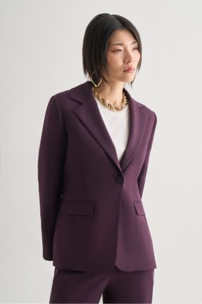 کت زرشکی زنانه اورسایز Mizalle - کد 924576862