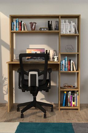 میز تحریر قهوه ای 140 سانتی متر Moonlife - کد 924569133
