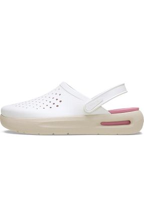 صندل سفید زنانه پاشنه تخت Crocs - کد 925251314