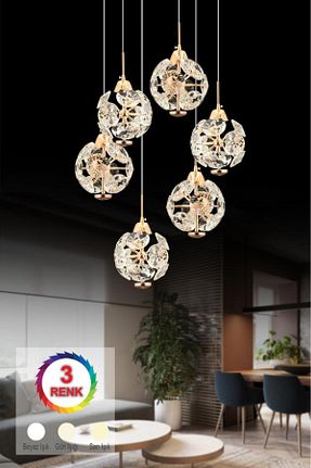لوستر طلائی فلزی İstanbul Avize - کد 924619091