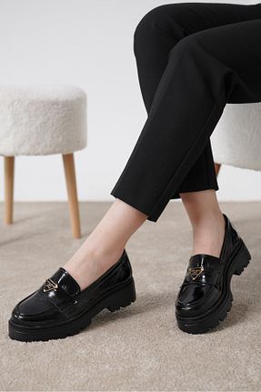کفش لوفر مشکی زنانه چرم خالص öz se shoes - کد 787171681