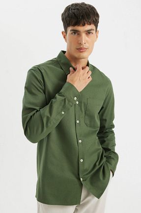 پیراهن سبز مردانه رگولار Defacto - کد 860034489