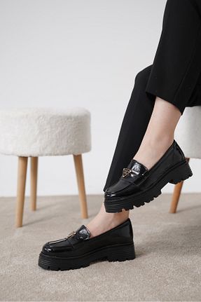 کفش لوفر مشکی زنانه چرم خالص öz se shoes - کد 787171681