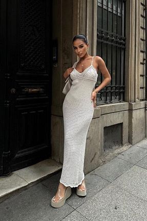لباس سفید زنانه بافتنی mirror the beauty güzelliği yansıtın - کد 924827355