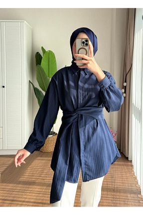 پیراهن حجاب سرمه ای زنانه رگولار MOONSC - کد 924633920