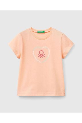 تیشرت نارنجی بچه گانه رگولار United Colors of Benetton - کد 904064178