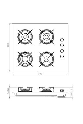 اجاق مشکی شیشه Luxell - کد 5768337