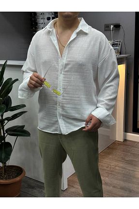 پیراهن سفید مردانه اورسایز BYATA MENS STYLE - کد 924648339