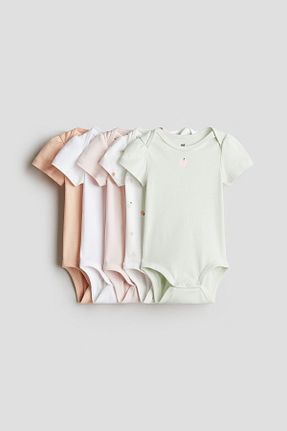 بادی و سرهمی نوزادی سبز بچه گانه پنبه ای H&M - کد 924654059