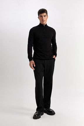 پلیور مشکی مردانه ساده Defacto - کد 869131209