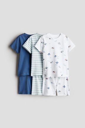 سرهمی خواب آبی بچه گانه پنبه ای H&M - کد 925293946