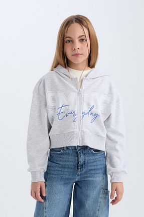 سوئیشرت طوسی بچه گانه چاپی Defacto - کد 878482119