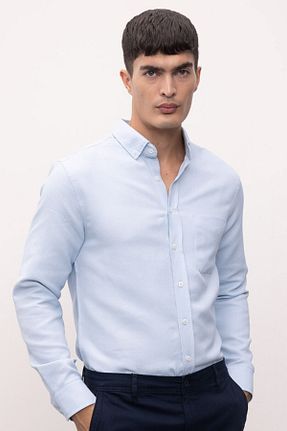 پیراهن آبی مردانه اسلیم فیت Defacto - کد 845721529