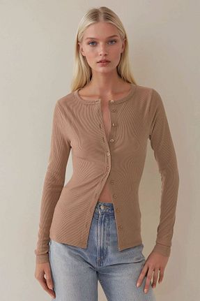 بلوز قهوه ای زنانه ساده Hiccup - کد 904207626