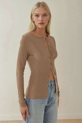 بلوز قهوه ای زنانه ساده Hiccup - کد 904207626