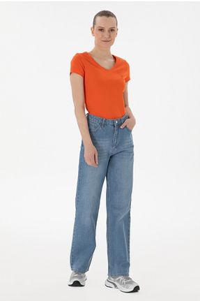 تیشرت نارنجی زنانه سوپر اسلیم فیت U.S. Polo Assn. - کد 924680309