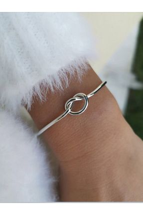 دستبند استیل (فولاد) طوسی زنانه استیل ضد زنگ MAVEGA - کد 893921187