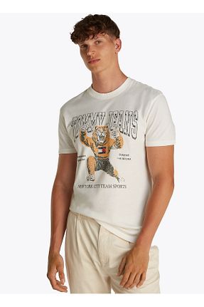 تیشرت نباتی مردانه یقه دوچرخه Tommy Jeans - کد 924708089