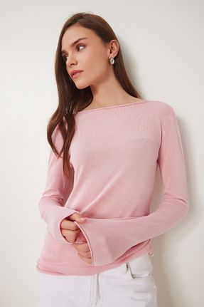 بلوز صورتی زنانه ساده Happiness İstanbul - کد 924300599