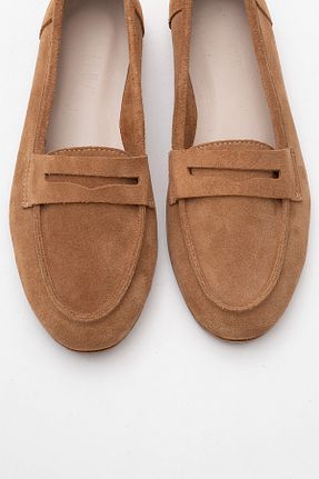 کفش لوفر قهوه ای زنانه چرم خالص luvishoes - کد 50609247