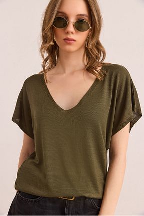 بلوز خاکی زنانه ساده Olalook - کد 924548025