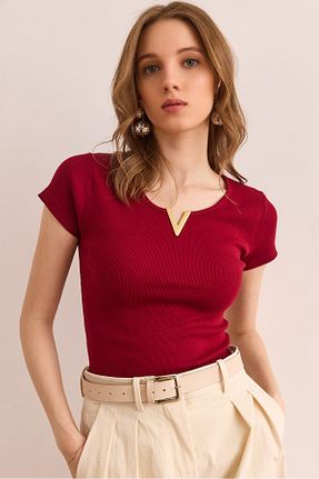 بلوز زرشکی زنانه ساده Olalook - کد 924548013